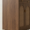 Valparaiso Solid Wood Rattan Shoe Rack