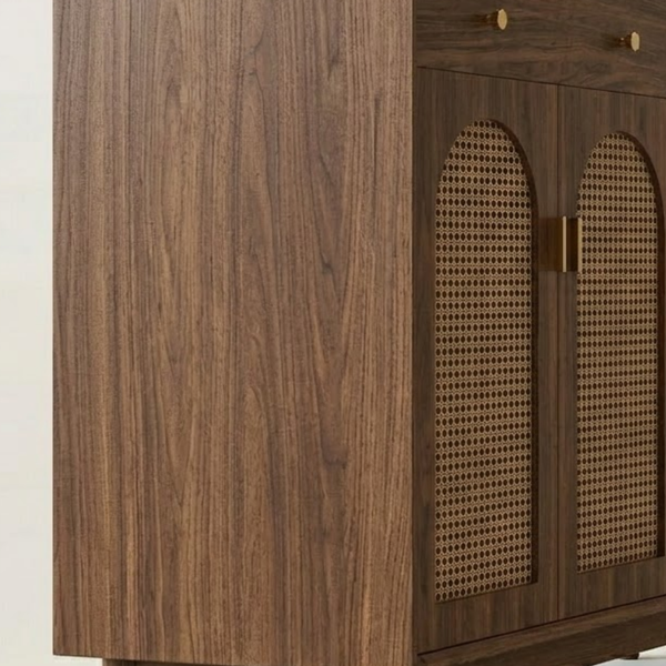 Valparaiso Solid Wood Rattan Shoe Rack