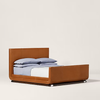 Vasteras Solid Wood Leather Bed - All Sizes