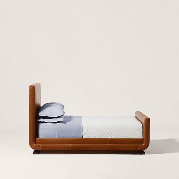 Vasteras Solid Wood Leather Bed - All Sizes