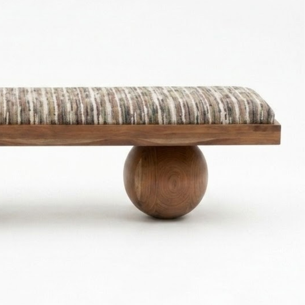 Veloura Solid Wood & Rattan Bench