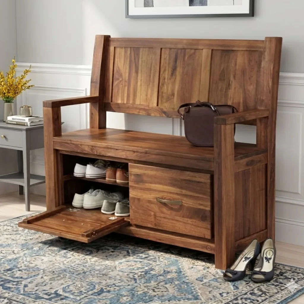 Venice 2 Doors and 4 Shelves Seating Shoe Rack – Homes of Rajasthan