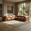 Vilhena Solid Wood Leather Sectional Sofa 