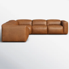 Vilhena Solid Wood Leather Sectional Sofa