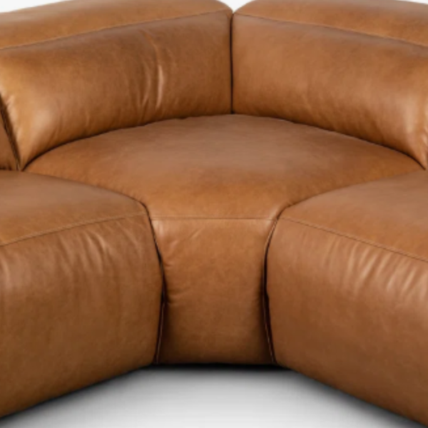 Vilhena Solid Wood Leather Sectional Sofa
