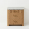 Villarrica Oak Wood & Marble Bedside Table