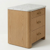 Villarrica Oak Wood & Marble Bedside Table