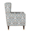 Classic Fabric Wing Chair with Ottoman in Grey