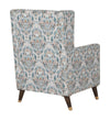 Classic Fabric Wing Chair with Ottoman in Grey