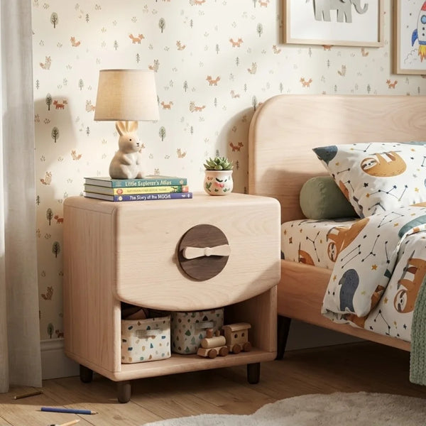 Whimsy Kids Bedside Table In Natural Finish 