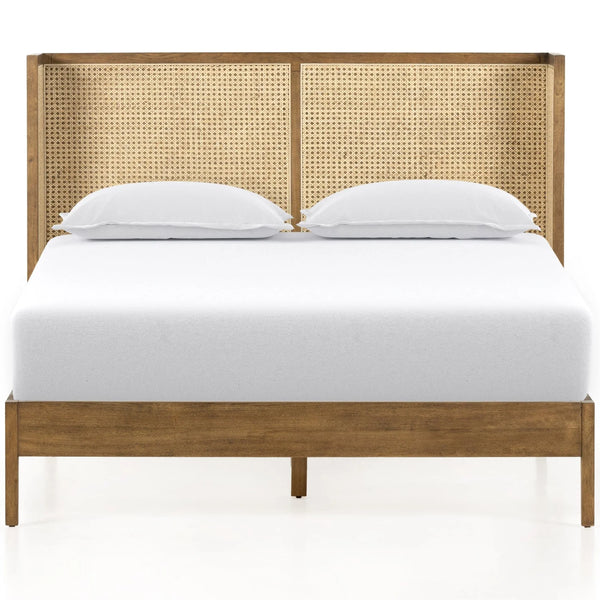 Wichita Luxury Solid Wood Rattan Bed - All Sizes