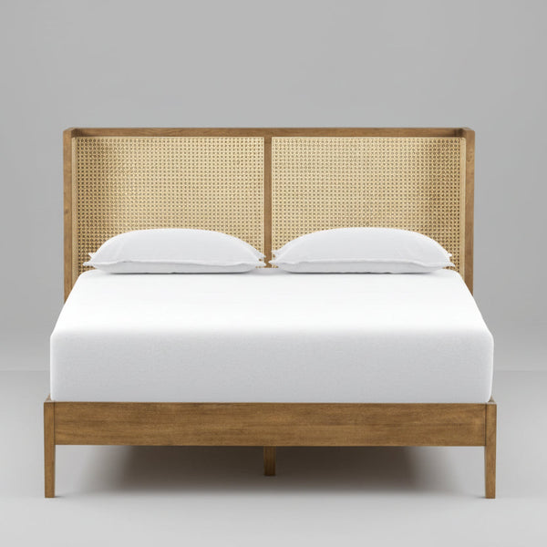 Wichita Luxury Solid Wood Rattan Bed - All Sizes
