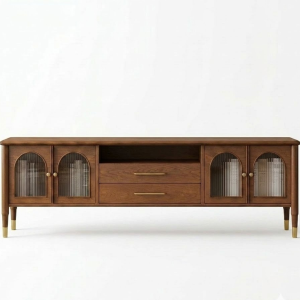 Widnes Solid Wood Tv Unit In Brown Finish