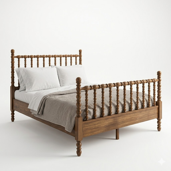 Wudina Acacia Wood Bed -All Sizes