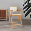 Solid Wood Rattan Counter Stool - Natural Finish