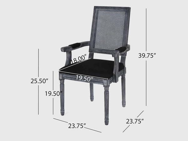 Rattan Solid Mango Wood 4 Seater Round Dining Table Set