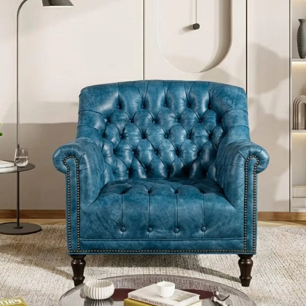 Yangon Chesterfield Leather Sofa