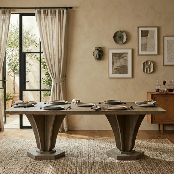 Zeitlos Solid Wood Rectangular 6 Seater Dining Table