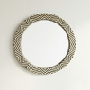 Bone Inlay Zig-zag Black Round Large Wall Mirror