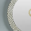 Bone Inlay Zig-zag Black Round Large Wall Mirror