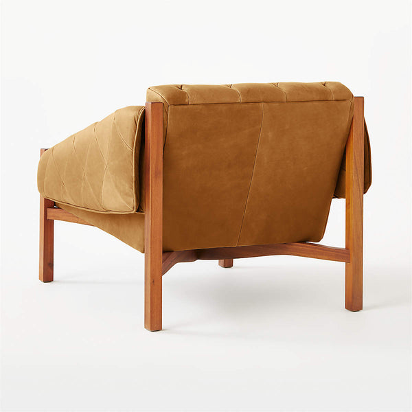 Modern Leather Tufted Accent Chair