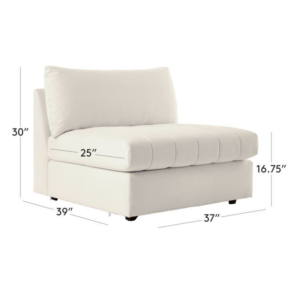 Cotton Performance Fabric Accent Chair - White