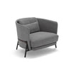 Modern Solid Wood Fabric Armless Chair- Grey Finish