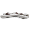 Modern Solid Wood and Fabric Sectional Sofa - White Finish
