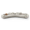 Modern Solid Wood and Fabric Sectional Sofa - White Finish