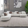 Modern Solid Wood and Fabric Sectional Sofa - White Finish