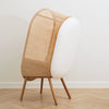 Cocoon Rattan Solid Wood Curved Wing Chair - Natural Finish