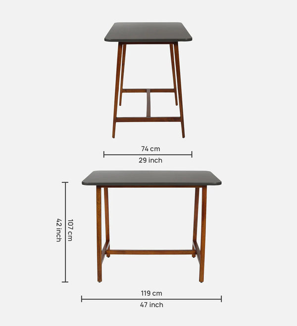 Modern Solid Wood Bar Table With Set of 4 Stools