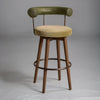 Andro Leather And Velvet Barstool