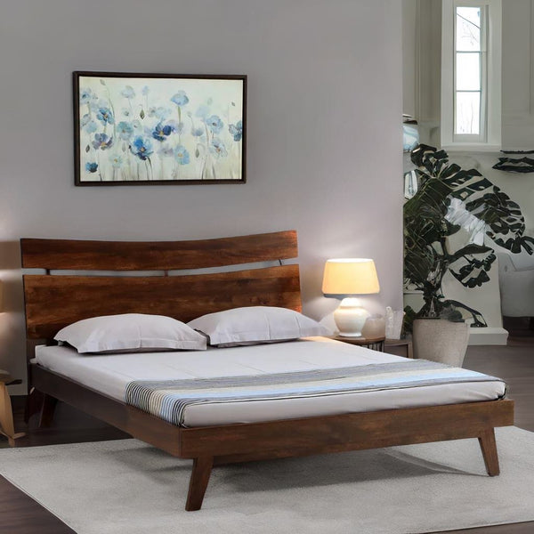 Antalya Modern Mango Wood Bed In Tubbaq Finish - All Sizes