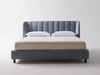 Antalya Modern Fluted Velvet Upholstered Bed In Grey - All Sizes