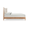 Niwar Solid Wood Bed With Handwoven Leather Headboard In White– All Sizes