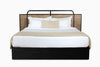 Berlin Solid Wood Rattan Cane Bed In Black Finish - All Sizes