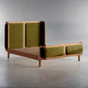 Octa Velvet Olive Upholstered Bed - All Sizes