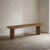 Opal Wooden Fluted Mid-Century Bench