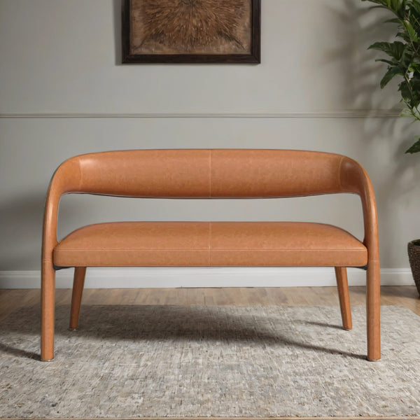 Huston Leather Upholstered Dining Bench