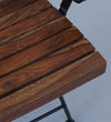 Industrial Metal Mango Solid Wood Top Patio Table Set