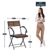 Industrial Metal Mango Solid Wood Top Patio Table Set