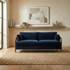 Bleu Nuit Acacia Wood 3 Seater Rattan Sofa