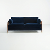 Bleu Nuit Acacia Wood 3 Seater Rattan Sofa