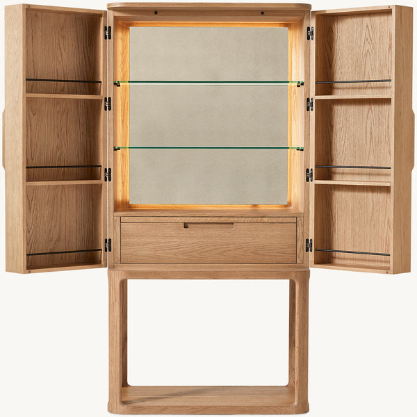 Bravo Cane Oak Wood Bar Cabinet