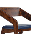 Modern Solid Wood Rocking Chair in Brown & Dark Blue Colour