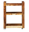 Modern Sheesham Wood Bar Trolley in Rustic Teak Finish