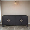 Nora Solid Wood Sideboard In Black