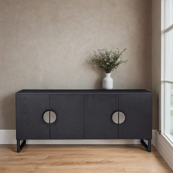 Nora Solid Wood Sideboard In Black