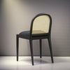 Rattan Cane Solid Wood Black Chair